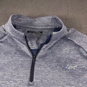 Greg Norman Mens XXL Blue Heathered Fleece Lined Quarter Zip Golf Pullover